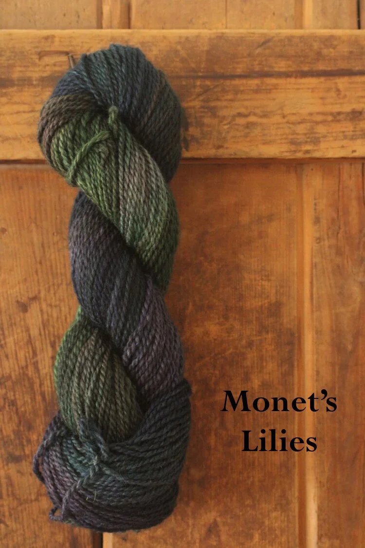 Deja Vu recycled 2 ply aran weight yarn, hand dyed and natural